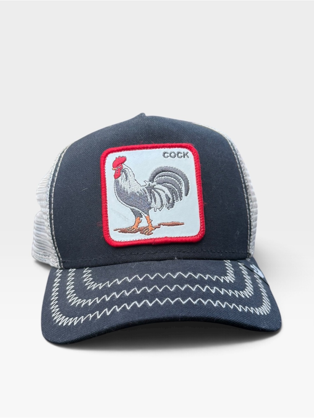 Goorin Bros Trucker Hat with Rooster Patch
